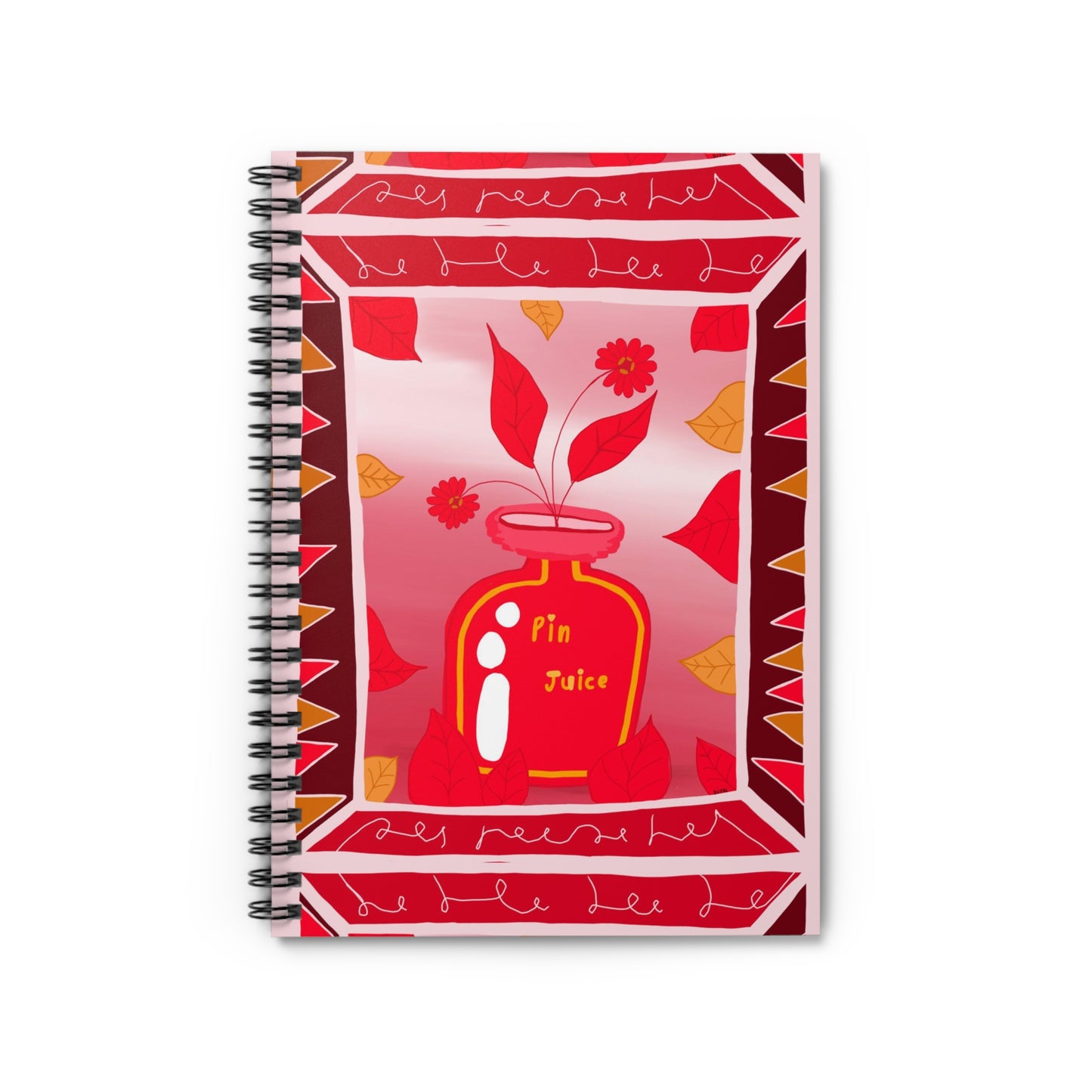 Floral Ink Jar - Spiral Notebook