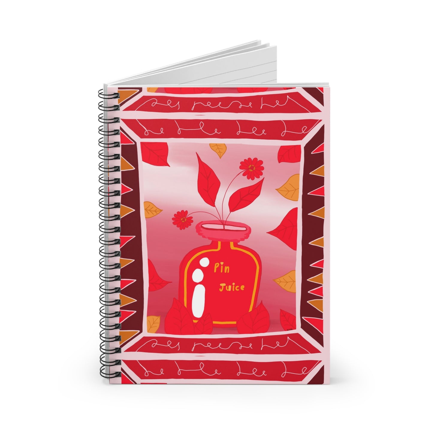 Floral Ink Jar - Spiral Notebook