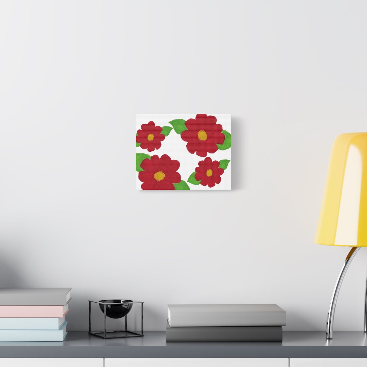 Floral Canvas Art Print - Vibrant Red Flower Design