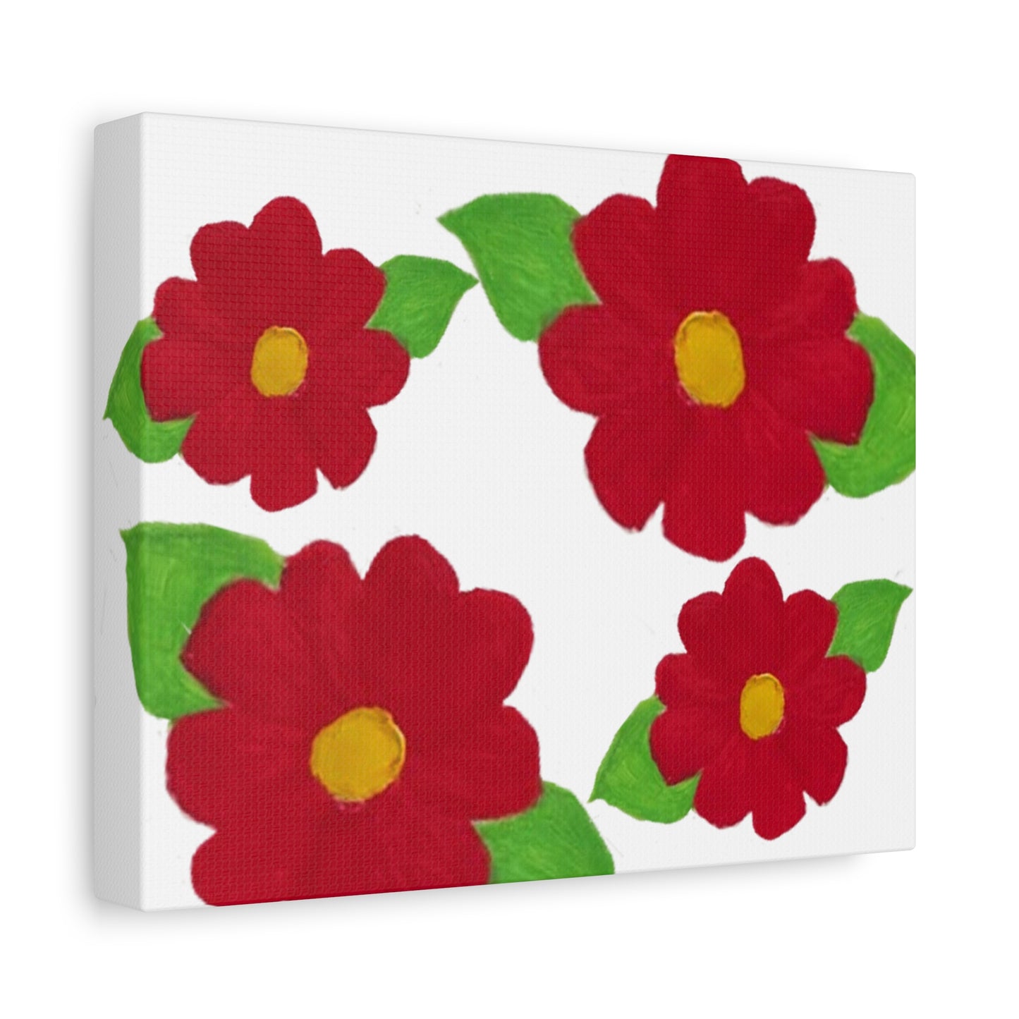 Floral Canvas Art Print - Vibrant Red Flower Design